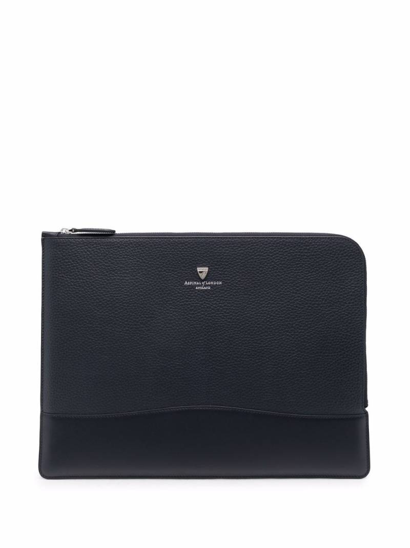 Aspinal Of London City leather laptop bag - Blue von Aspinal Of London