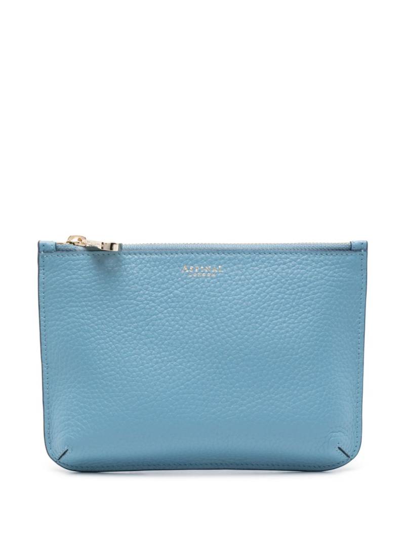 Aspinal Of London Ella leather makeup bag - Blue von Aspinal Of London