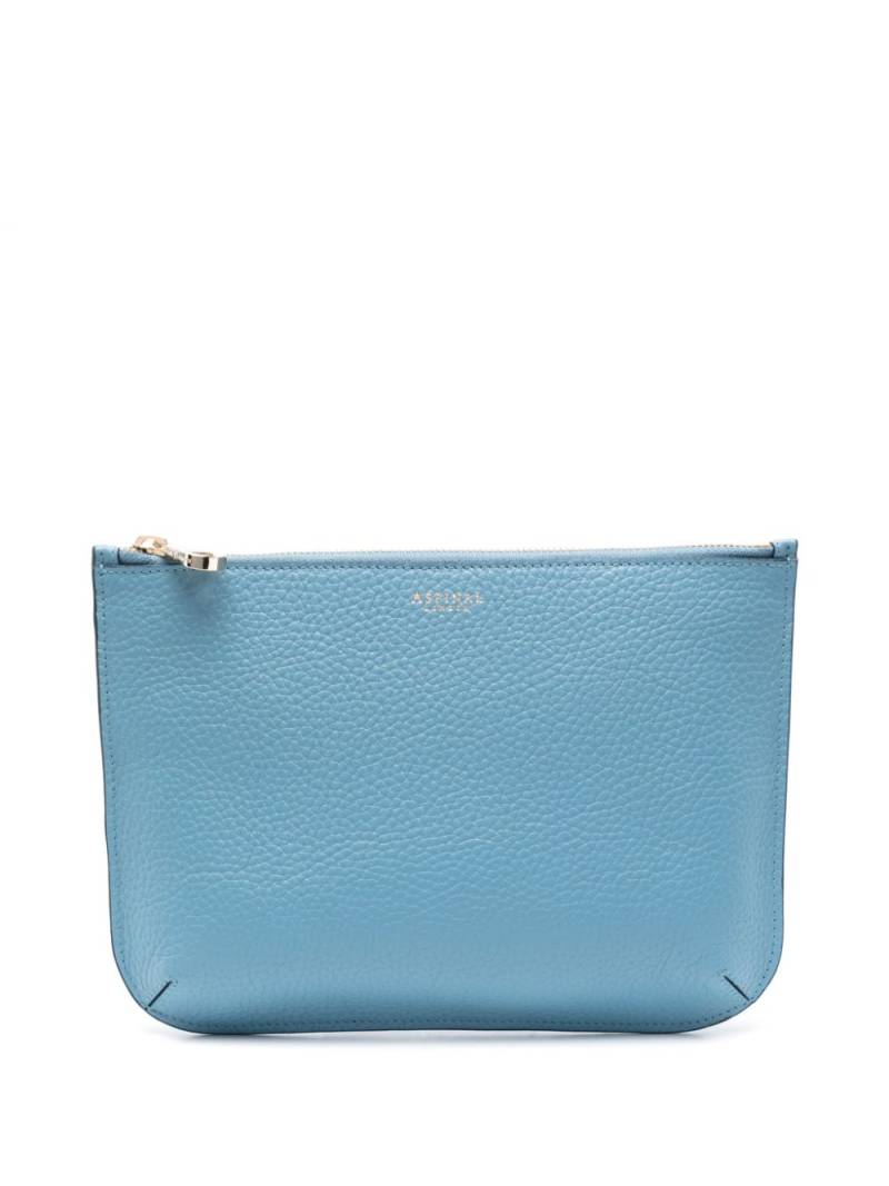 Aspinal Of London Ella leather makeup bag - Blue von Aspinal Of London