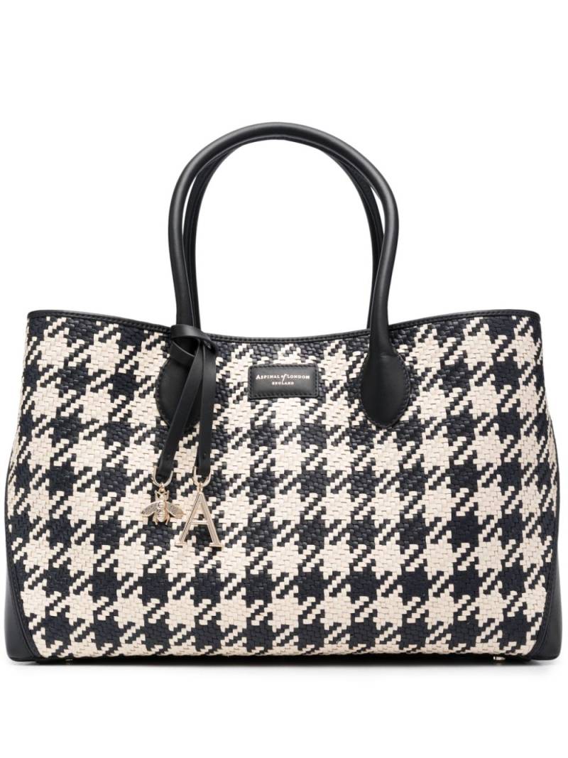 Aspinal Of London London houndstooth woven tote bag - Neutrals von Aspinal Of London