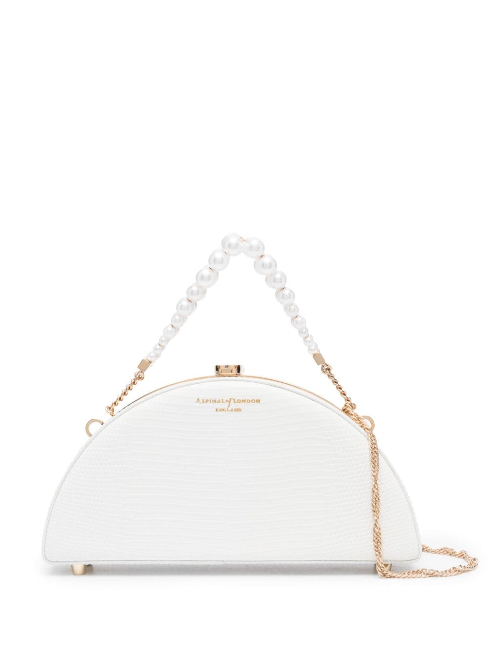 Aspinal Of London Luna pearl-embellished clutch bag - White von Aspinal Of London