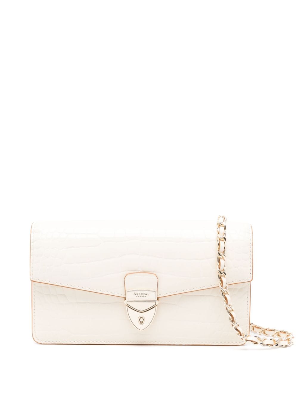 Aspinal Of London Mayfair 2 leather cltuch bag - White von Aspinal Of London