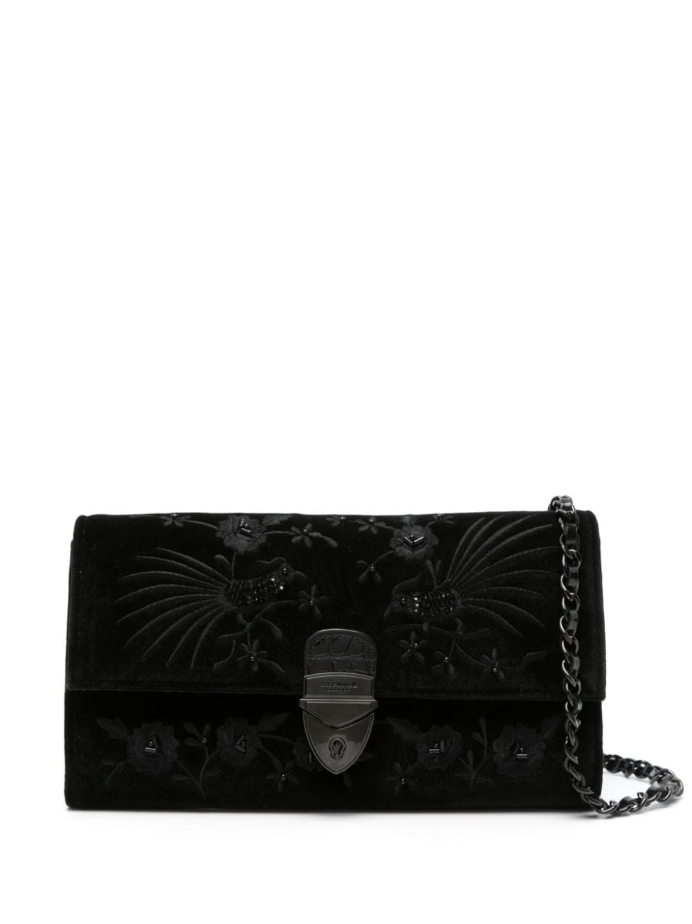 Aspinal Of London Mayfair floral-embroidered clutch - Black von Aspinal Of London