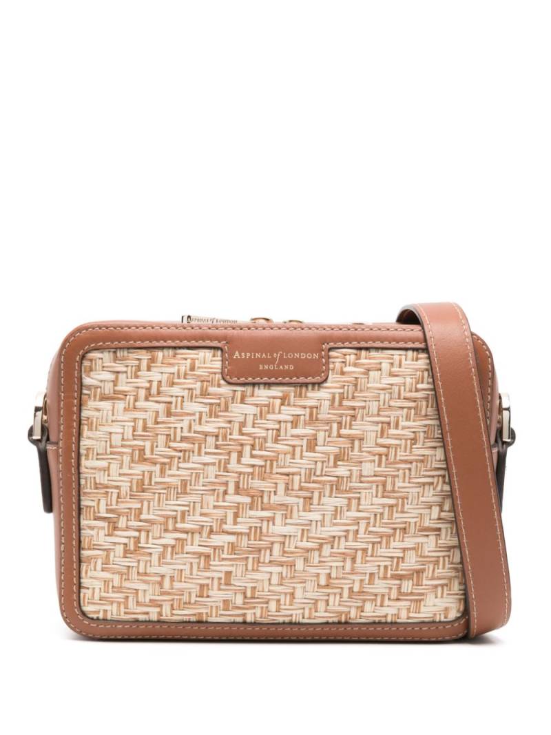 Aspinal Of London Raffia cross body bag - Brown von Aspinal Of London