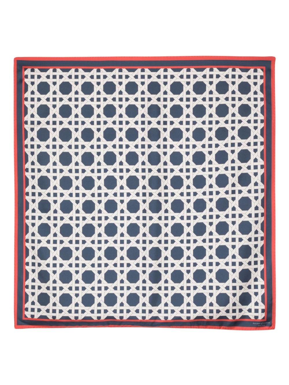 Aspinal Of London Rattan Weave silk scarf - Blue von Aspinal Of London