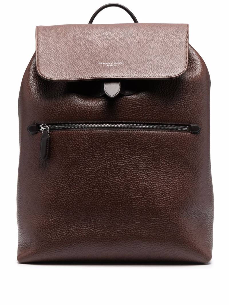 Aspinal Of London Reporter grained-effect backpack - Brown von Aspinal Of London