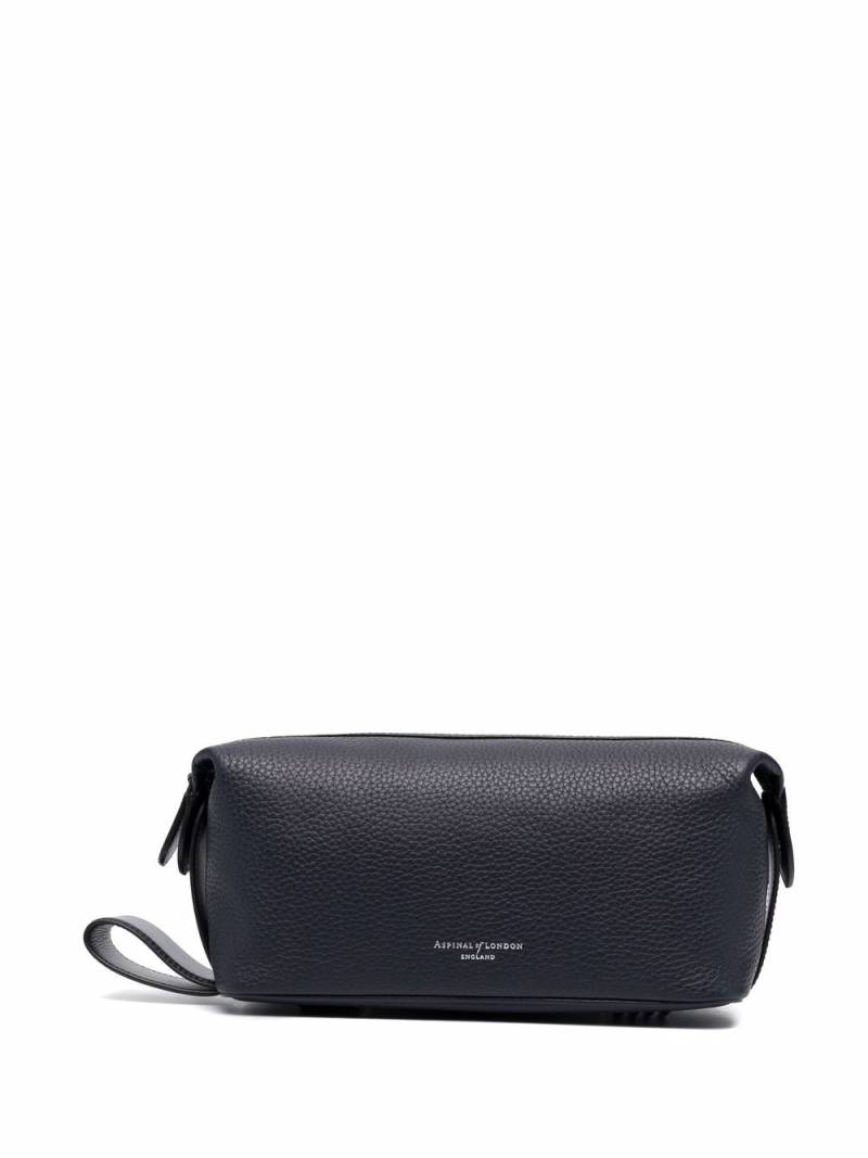 Aspinal Of London Reporter leather wash bag - Blue von Aspinal Of London