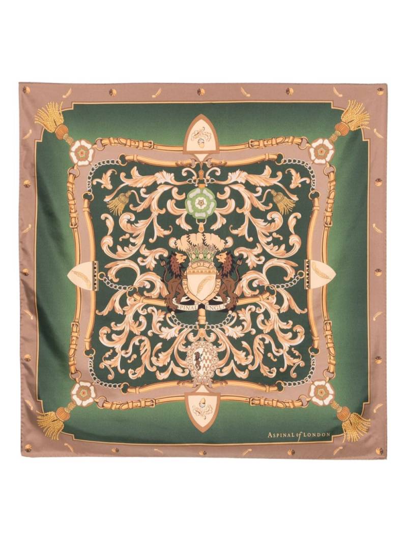 Aspinal Of London Signature Shield scarf - Green von Aspinal Of London