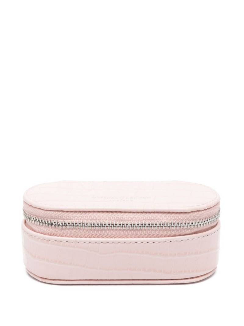 Aspinal Of London Tidy croc-embossed make-up bag - Pink von Aspinal Of London