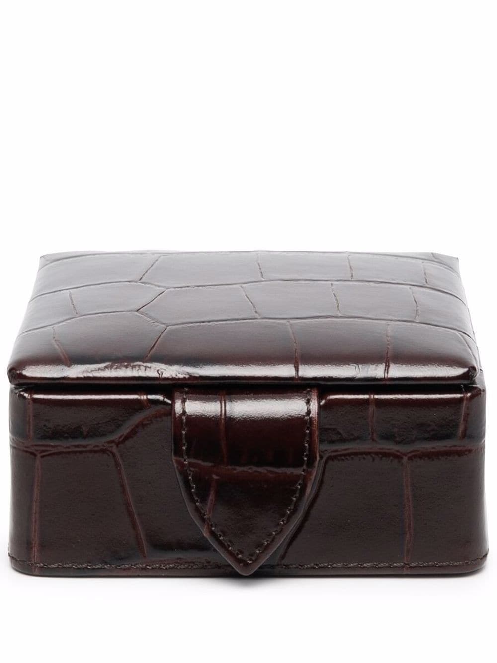 Aspinal Of London crocodile-effect leather box - Brown von Aspinal Of London