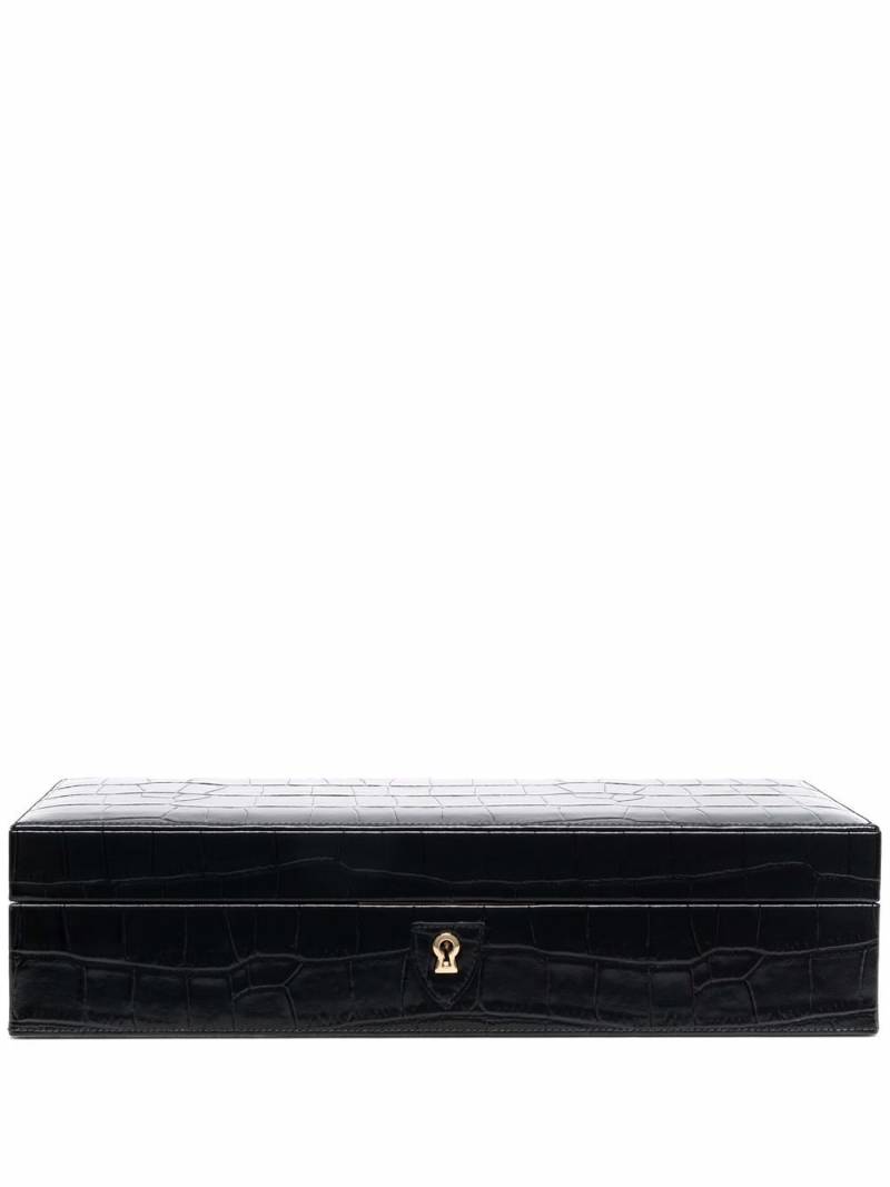 Aspinal Of London crocodile-effect watch box - Black von Aspinal Of London