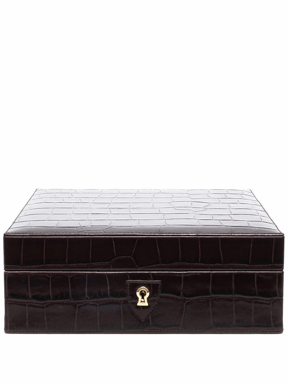 Aspinal Of London crocodile-effect watch box - Brown von Aspinal Of London