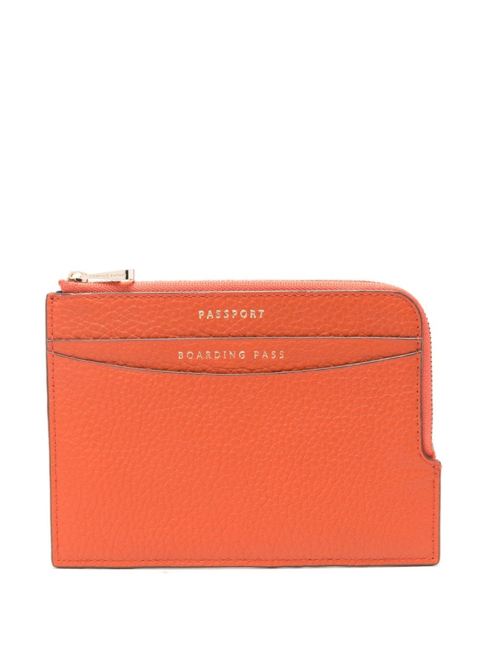 Aspinal Of London grained-leather travel wallet - Orange von Aspinal Of London