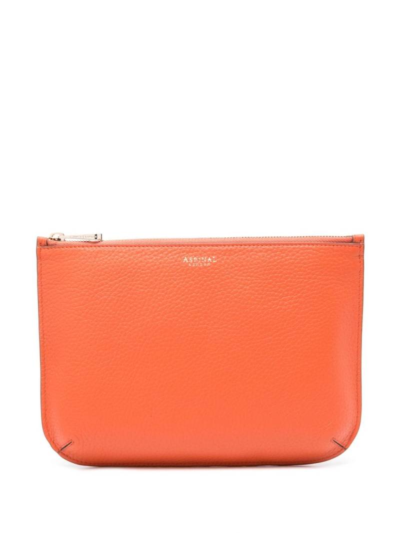 Aspinal Of London large Ella leather make up bag - Orange von Aspinal Of London