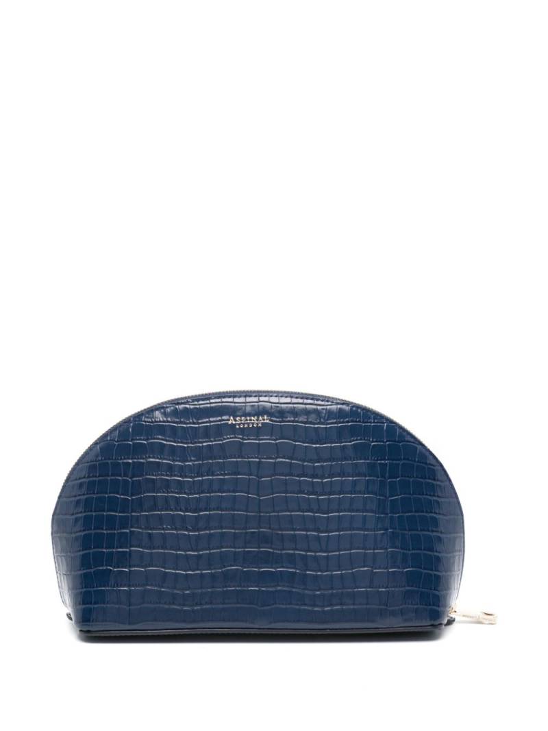 Aspinal Of London large croc-embossed make-up bag - Blue von Aspinal Of London