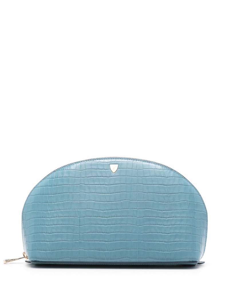 Aspinal Of London large leather make up bag - Blue von Aspinal Of London