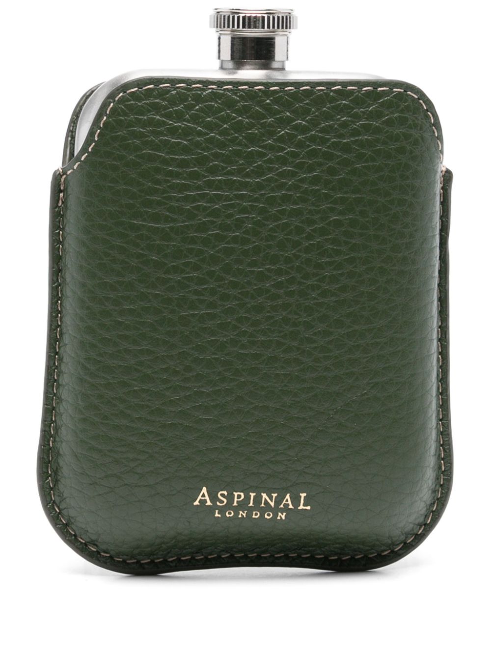 Aspinal Of London leather hip flask set (set of two) - Green von Aspinal Of London