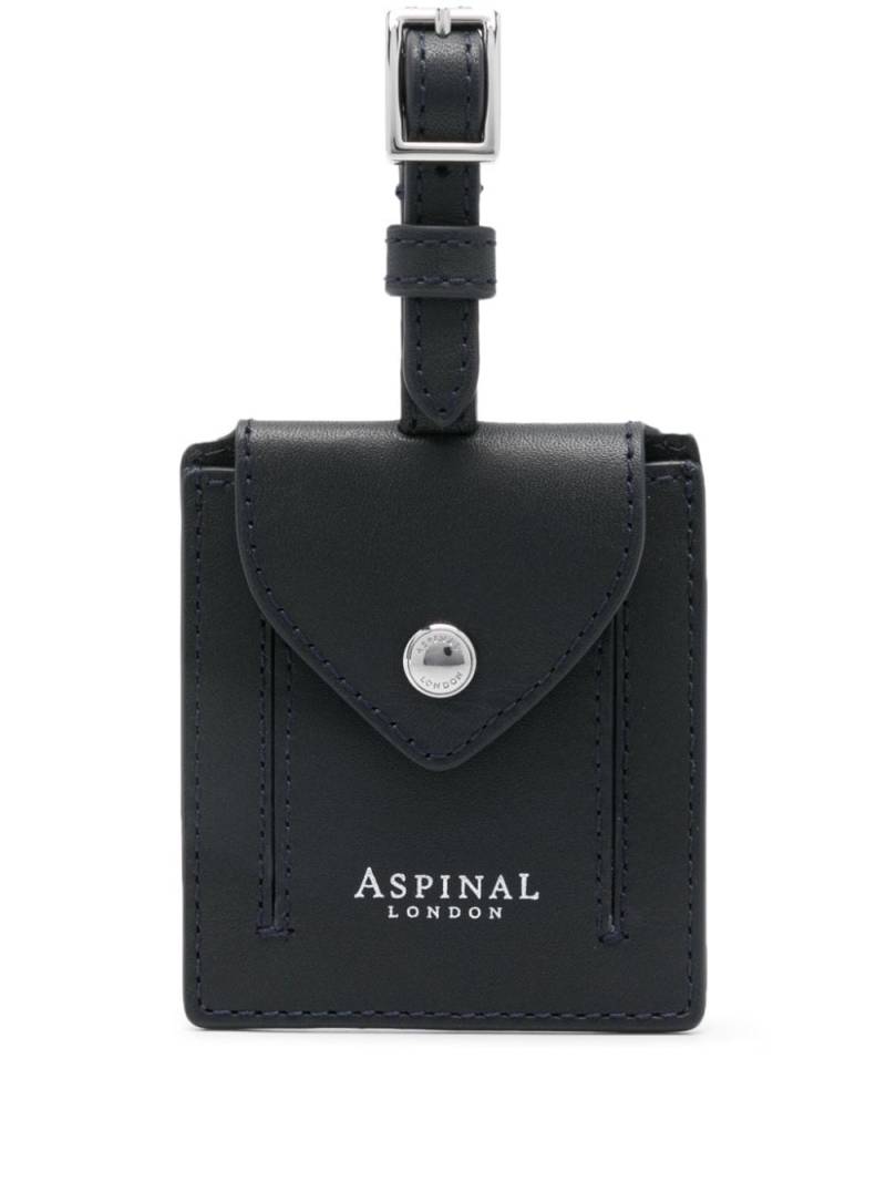 Aspinal Of London leather luggage tag - Blue von Aspinal Of London