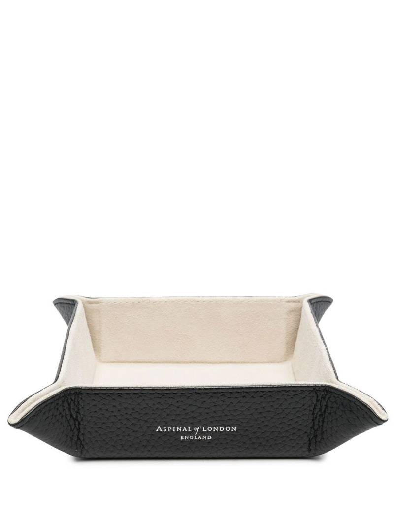 Aspinal Of London leather table tray - Black von Aspinal Of London