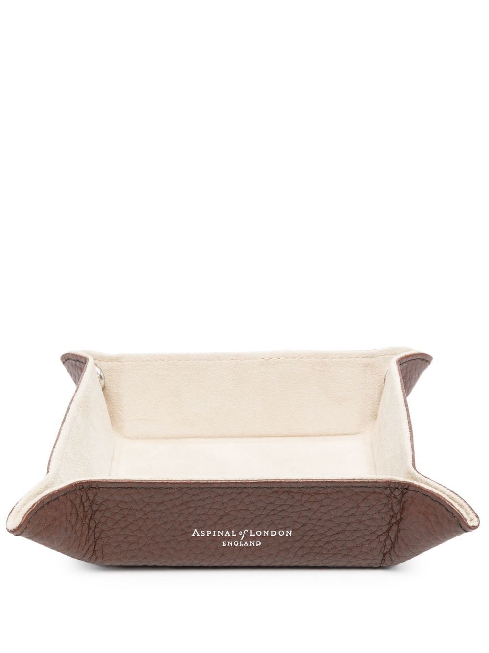 Aspinal Of London logo-print leather valet tray - Brown von Aspinal Of London