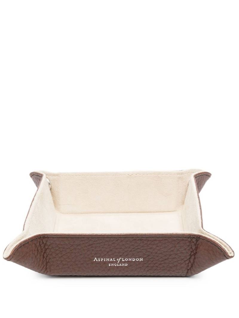 Aspinal Of London logo-print leather valet tray - Brown von Aspinal Of London