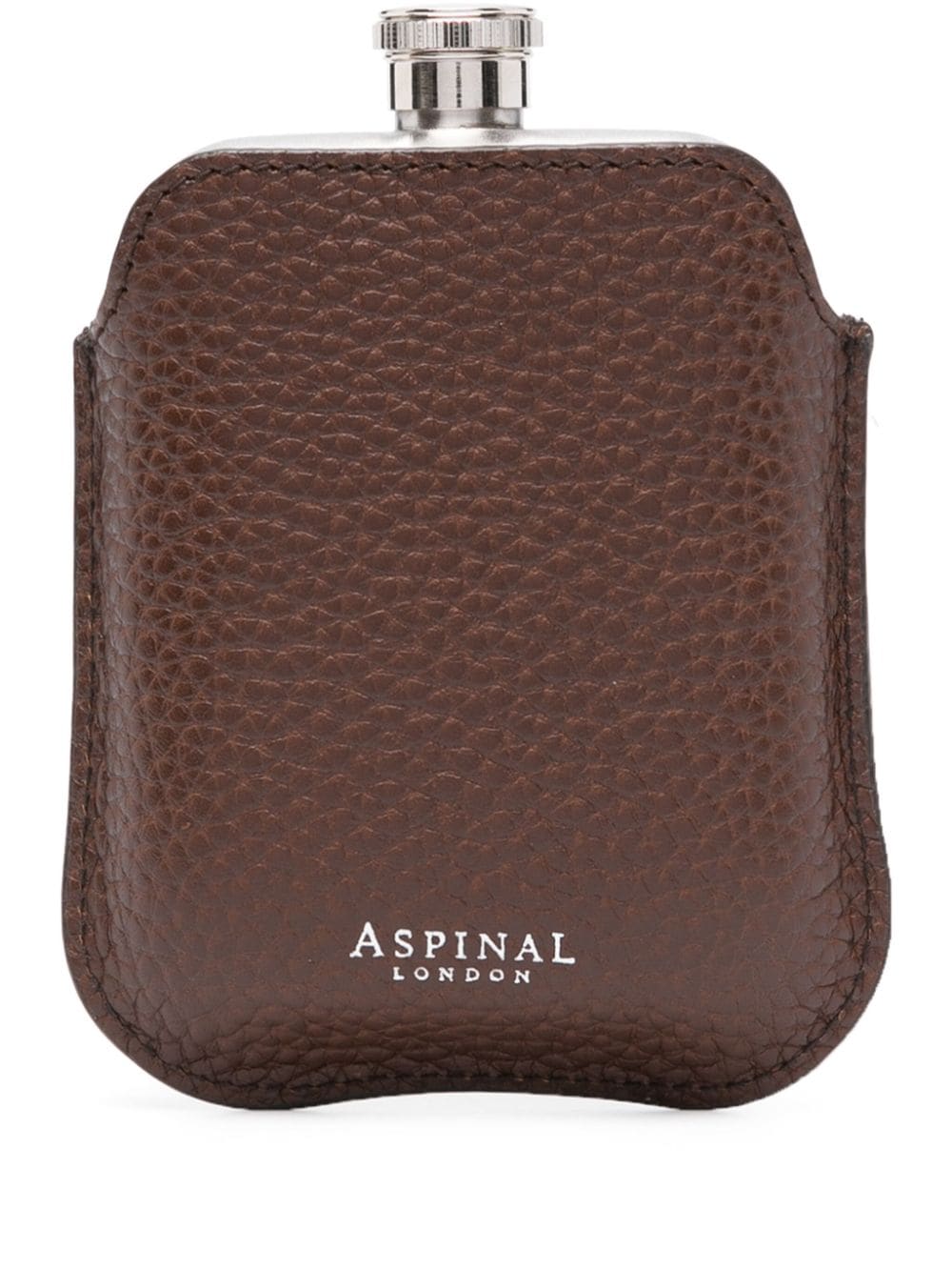 Aspinal Of London logo-stamp leather hip flask - Brown von Aspinal Of London