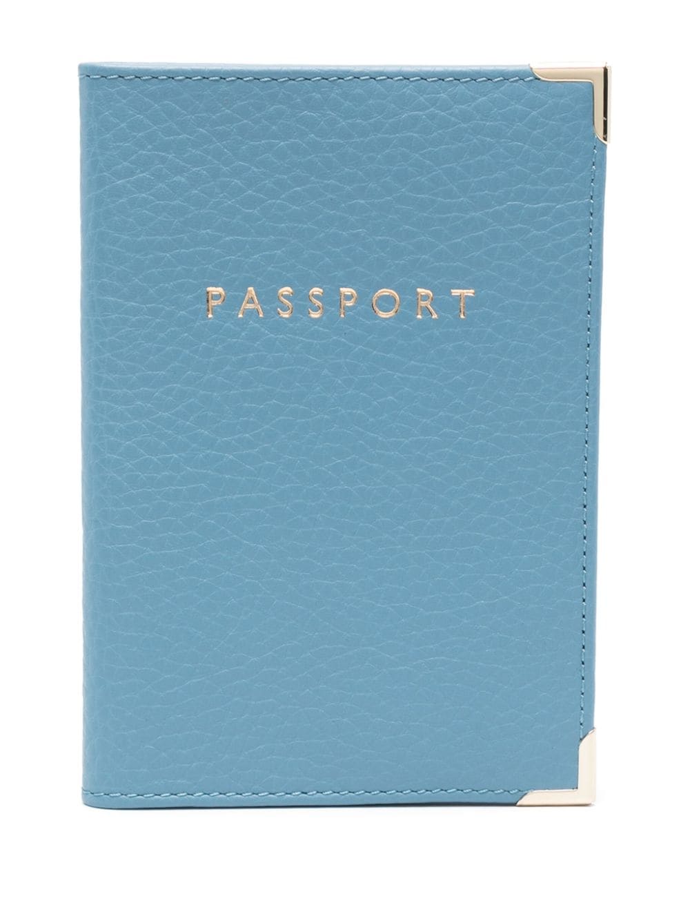 Aspinal Of London logo-stamp leather passport cover - Blue von Aspinal Of London