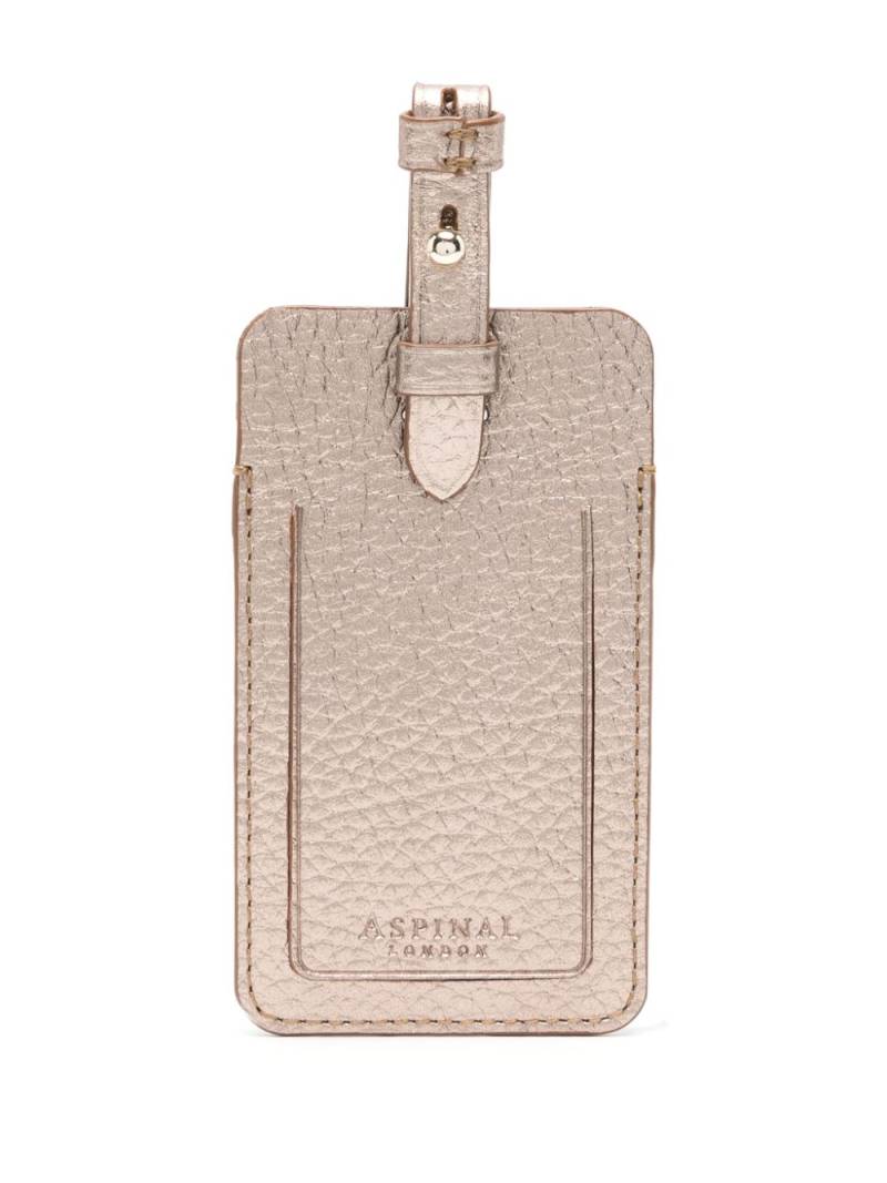 Aspinal Of London logo-stamp luggage tag - Gold von Aspinal Of London