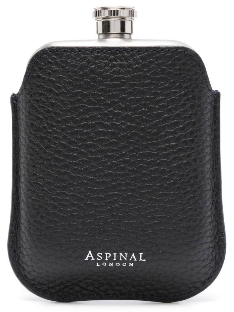 Aspinal Of London logo-stamp round hip flask - Silver von Aspinal Of London