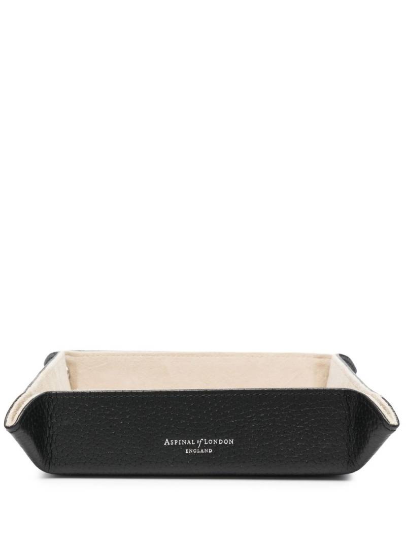 Aspinal Of London pebbled leather Tidy Tray - Black von Aspinal Of London