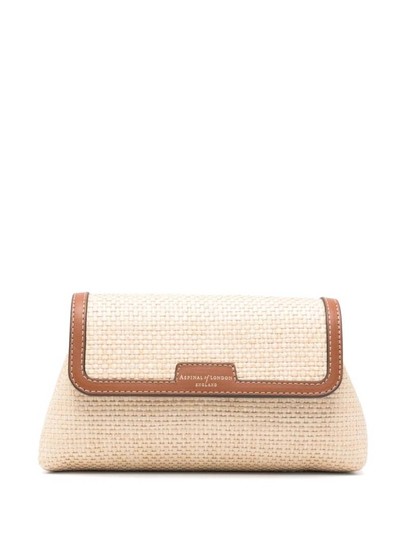 Aspinal Of London raffia clutch bag - Neutrals von Aspinal Of London