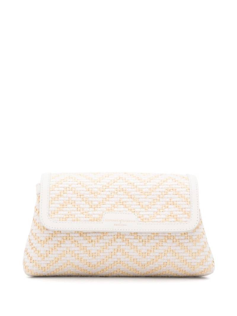 Aspinal Of London raffia clutch bag - White von Aspinal Of London