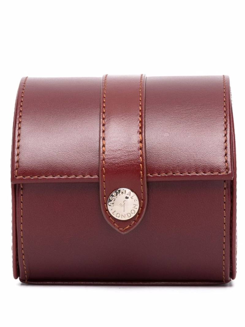 Aspinal Of London stitched logo watch case - Brown von Aspinal Of London