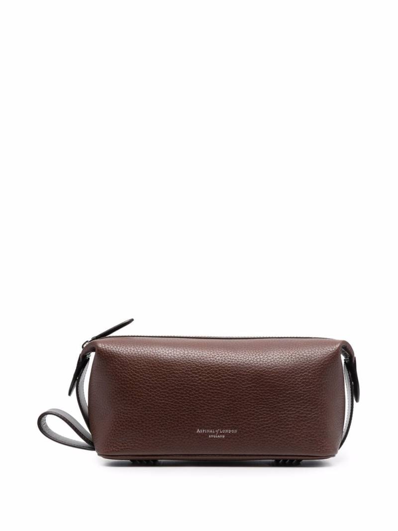 Aspinal Of London top-zip wash bag - Brown von Aspinal Of London