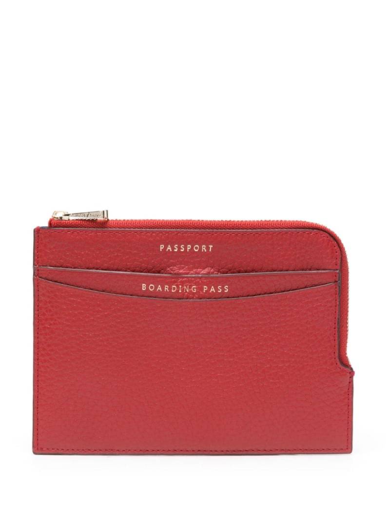 Aspinal Of London travel leather wallet - Red von Aspinal Of London