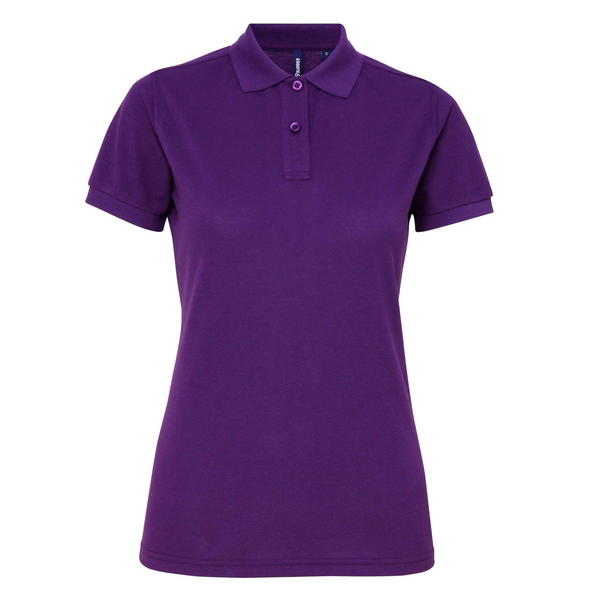 Kurzarm Performance Blend Polo Shirt Damen Lila XL von Asquith & Fox