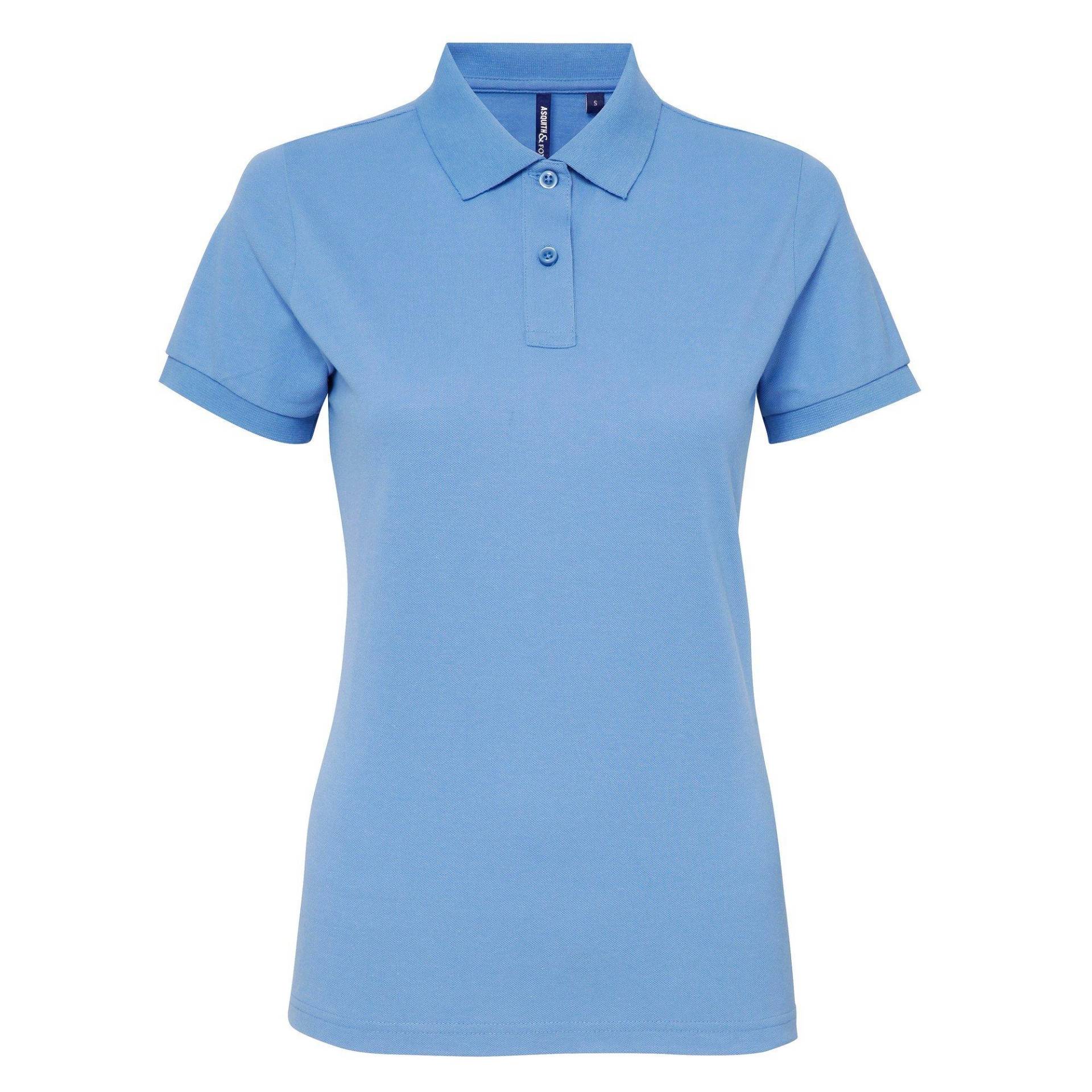 Kurzarm Performance Blend Polo Shirt Damen Kornblumenblau XXL von Asquith & Fox