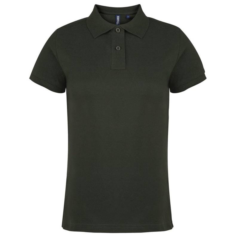 Poloshirt, Kurzarm Damen Dunkelgrün L von Asquith & Fox