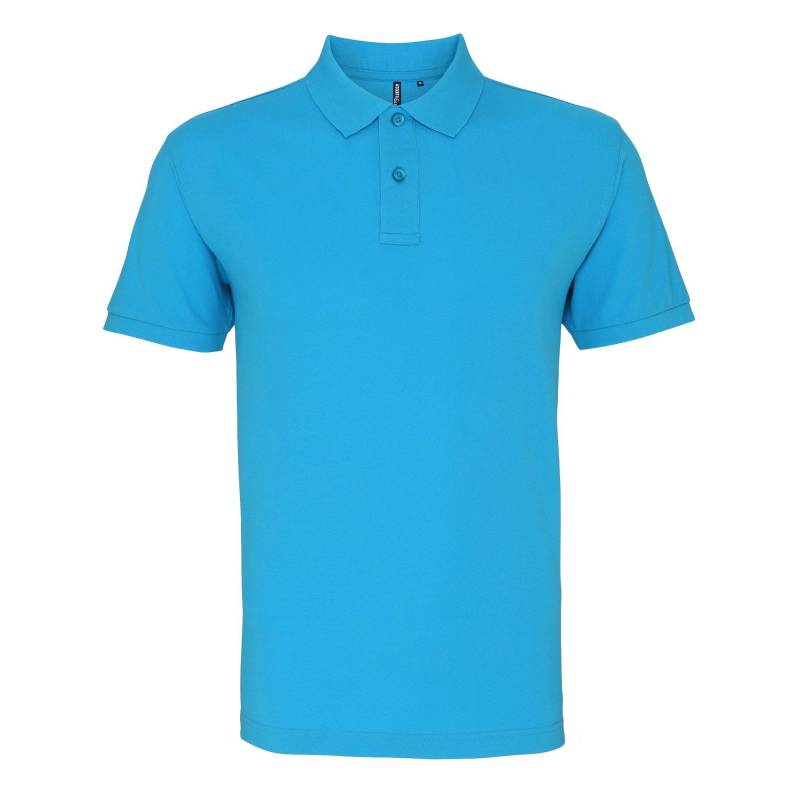 Poloshirt, Kurzarm Herren Türkisblau L von Asquith & Fox