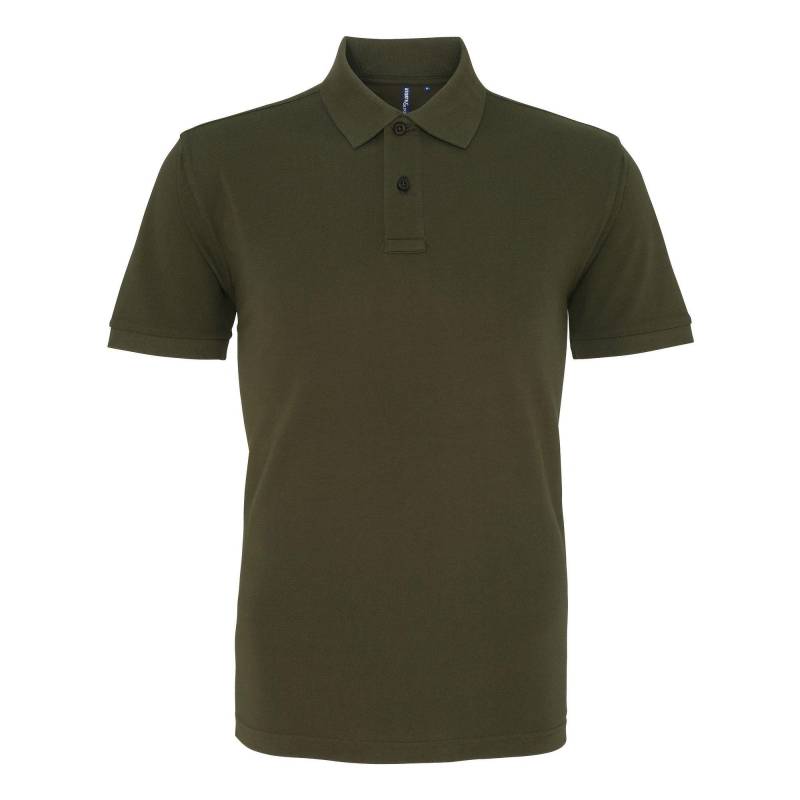 Poloshirt, Kurzarm Herren Olivegrün L von Asquith & Fox