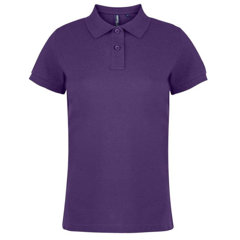 Asquith & Fox - PoloShirt, Kurzarm, für Damen, Lila, Größe M von Asquith & Fox