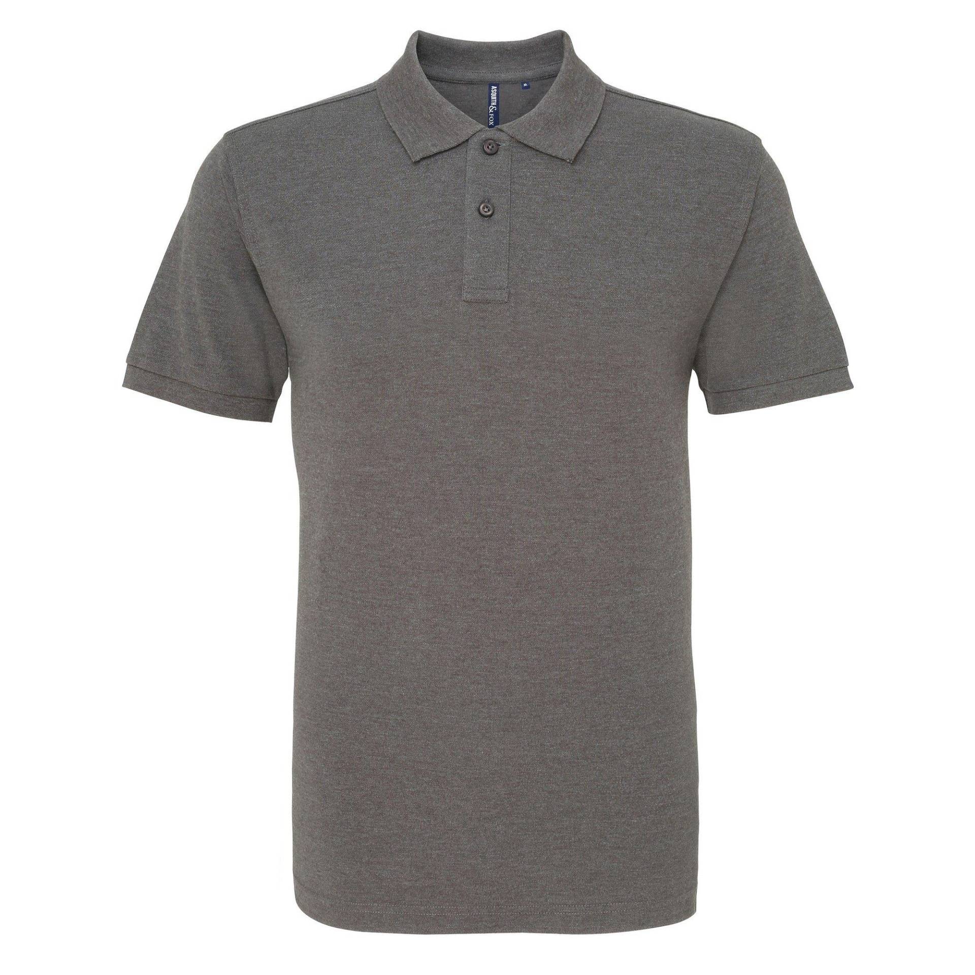 Poloshirt, Kurzarm Herren Charcoal Black S von Asquith & Fox