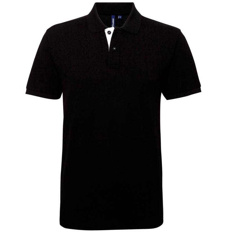 Poloshirt, Kurzärmlig Herren Schwarz M von Asquith & Fox