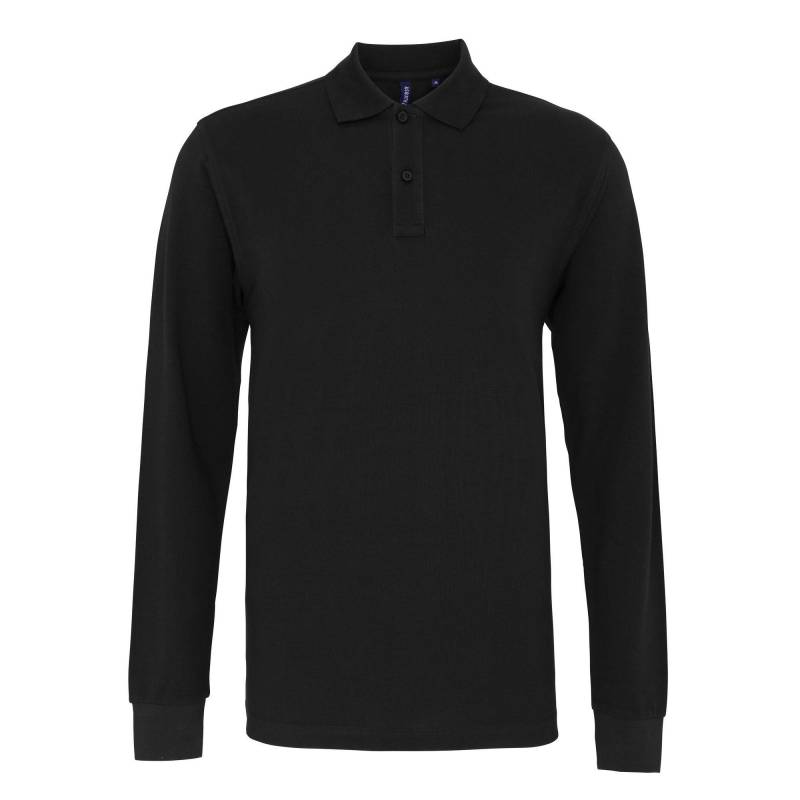 Poloshirt, Langärmlig Herren Schwarz 5XL von Asquith & Fox