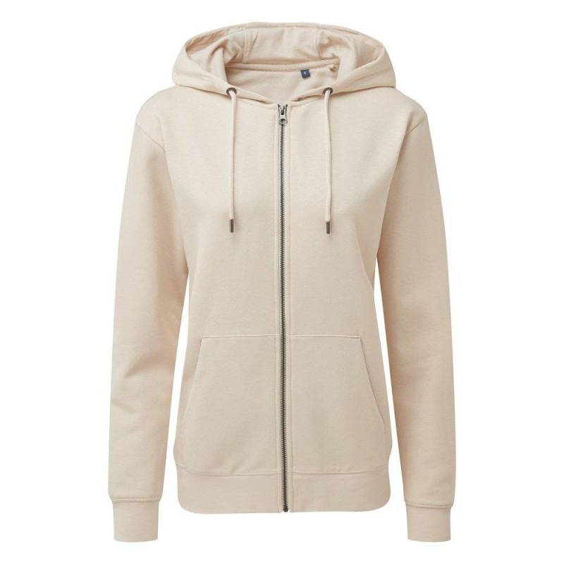 Zipthrough Organic Hoodie Damen Beige 36 von Asquith & Fox