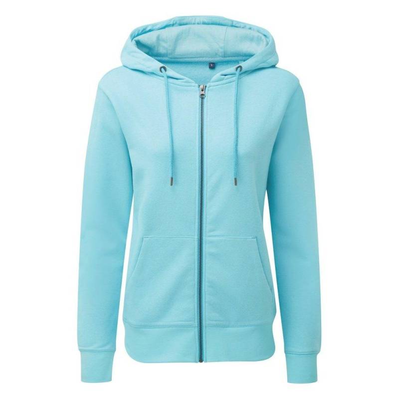 Zipthrough Organic Hoodie Damen Blau 36 von Asquith & Fox