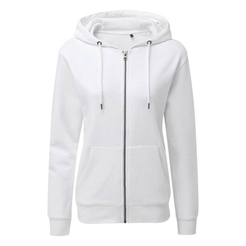 Zipthrough Organic Hoodie Damen Weiss 38 von Asquith & Fox