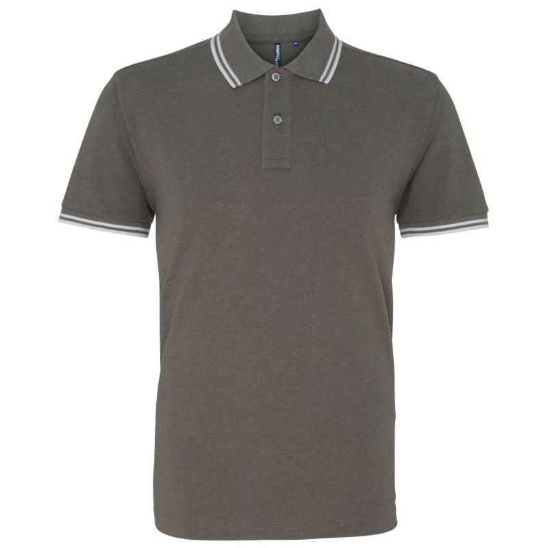 Poloshirt, Kurzärmlig Herren Charcoal Black L von Asquith & Fox