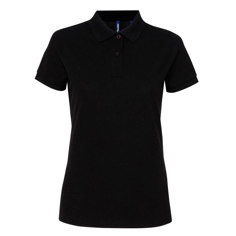 Kurzarm Performance Blend Polo Shirt Damen Schwarz L von Asquith & Fox