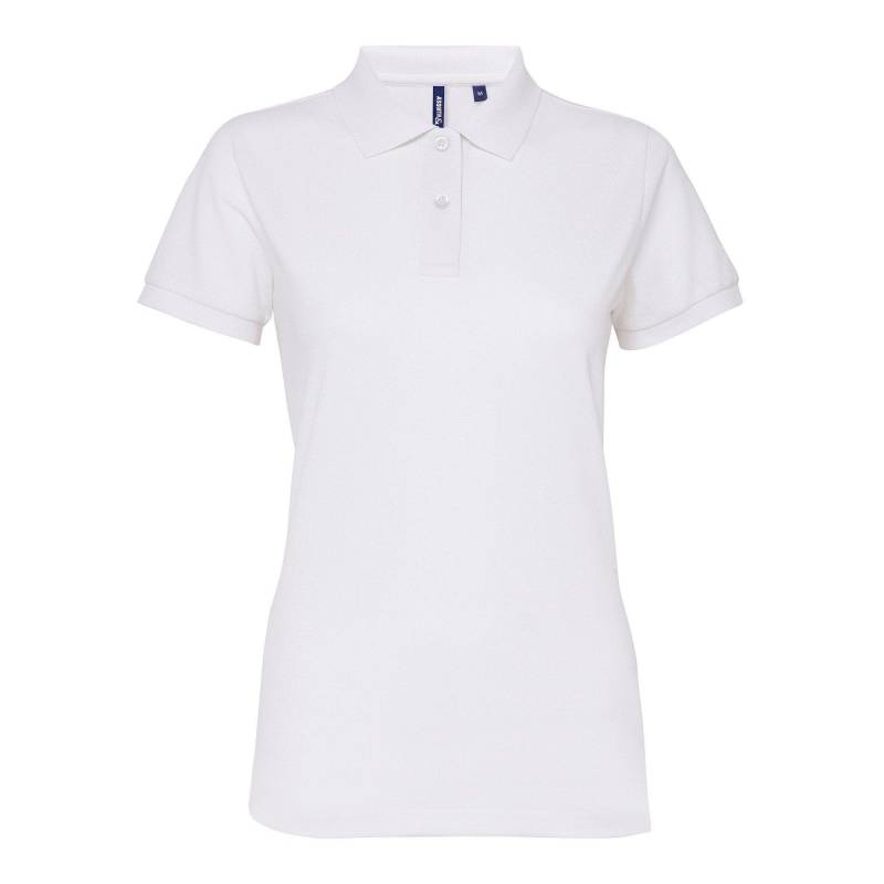 Asquith & Fox - Kurzarm Performance Blend Polo Shirt, für Damen, Weiss, Größe L von Asquith & Fox